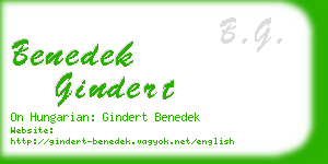 benedek gindert business card